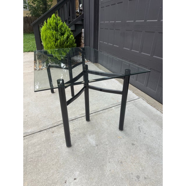 Vintage 1980s Postmodern Glass Dining Table For Sale - Image 4 of 4