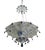 Vintage double-layered inverted umbrella-shaped chandelier with bells, white/blue, Arabic-style design. The umbrella top...
