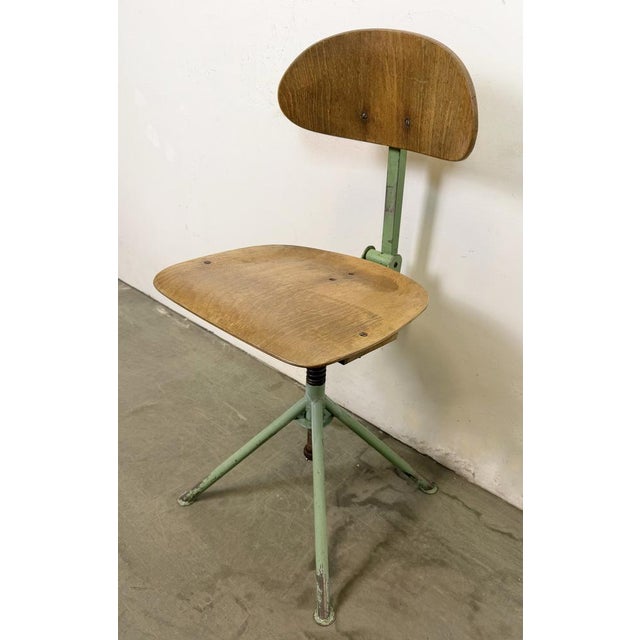 Industrial Green Workshop Chair, 1950s For Sale - Image 9 of 18