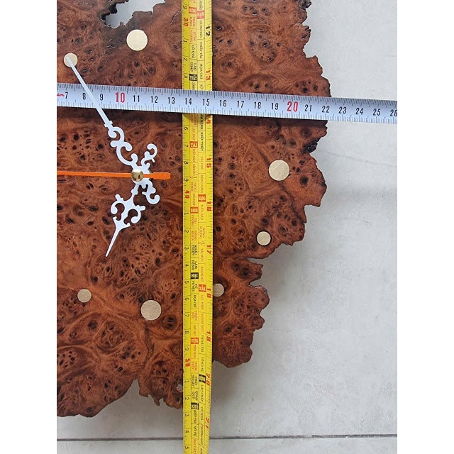Gateway of Time – One-of-a-Kind Vietnamese Burl Elm Wood Wall Clock For Sale - Image 9 of 14