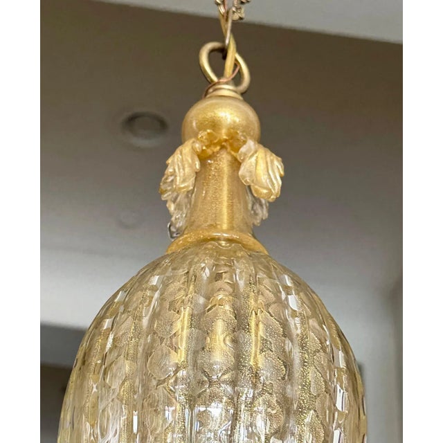 Barovier Gold Bubbles Murano Glass Pendant Light For Sale - Image 11 of 12