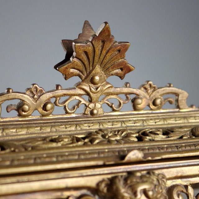 Carved Gilt Bronze Inkwell For Sale - Image 5 of 13