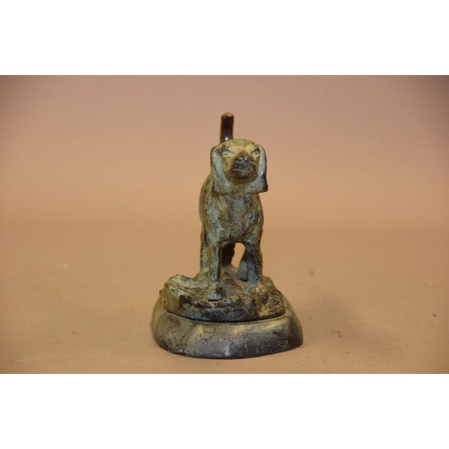 1950s Vintage Bronze Dog Sculpture, Marble Base — Art Deco Style, 1950s For Sale - Image 5 of 5