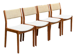 Set of Four (4) Danish Mid-Century Modern Dining Chairs in Solid Teak by D-Scan, C. 1980's