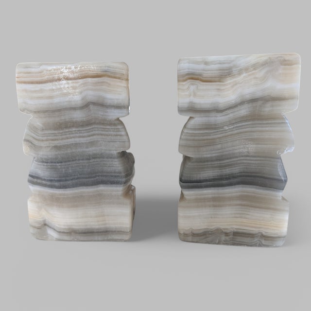 Vintage Marble Aztec Statue Bookends- a Pair For Sale - Image 9 of 12