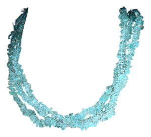 Aria Jewelry Design Aqua Color Beaded Necklaces Set, 33-Inch Infinity Style