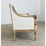 French 19th Century Louis XVI Style Parcel Gilt Canapé For Sale - Image 4 of 13