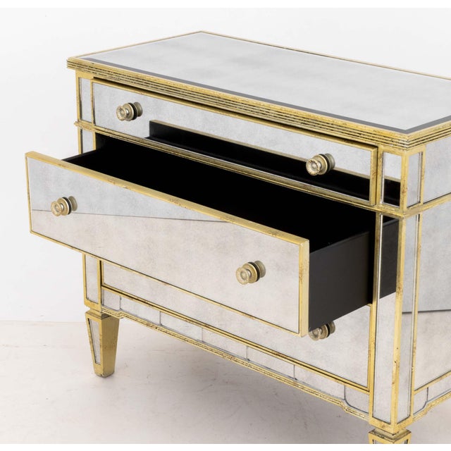 Horchow "Amelie" Mirrored Silvered Wood Dresser For Sale In New York - Image 6 of 8