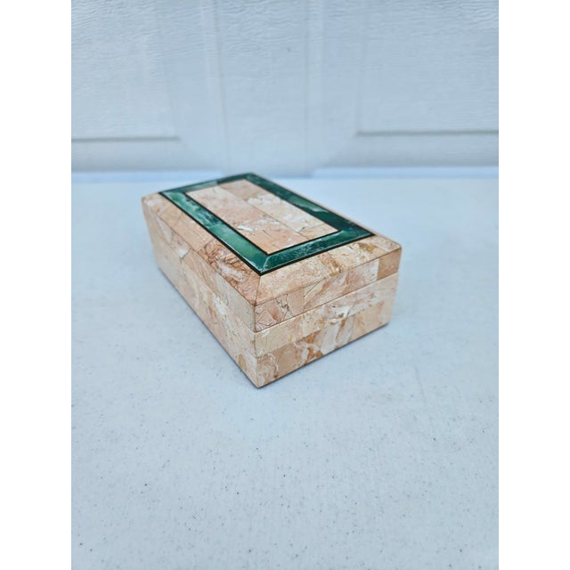 Peach Tessellated Stone Trinket Box For Sale - Image 6 of 16