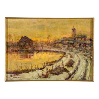 Celestino Ghione, 1890s, Oil & Walnut, Framed For Sale