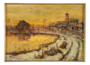 Celestino Ghione, 1890s, Oil & Walnut, Framed
