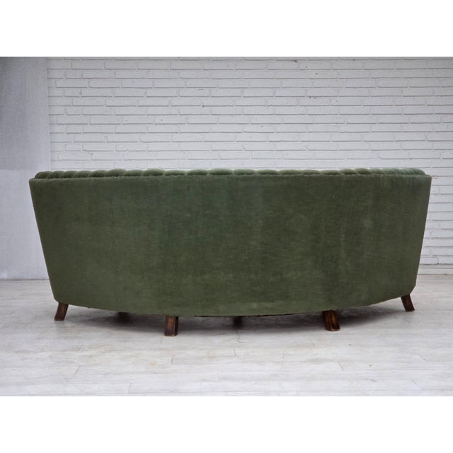 Danish Banan Three-Seater Corner Sofa with Velour Upholstery, 1950s For Sale - Image 14 of 18