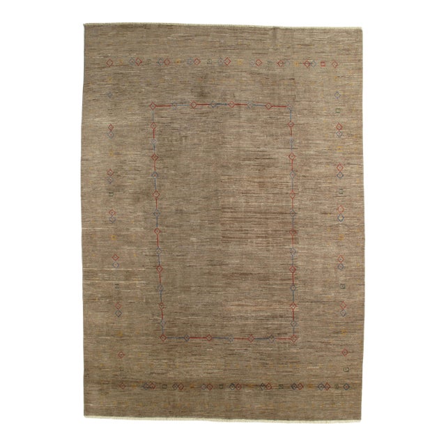 Vintage Hand-Knotted Persian Gabbeh Rug 9'8" X 13'6" For Sale