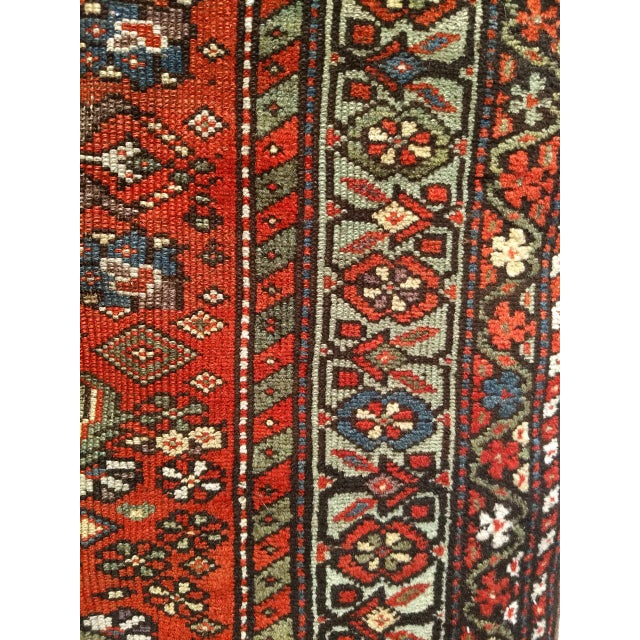 19th Century Persian Farahan Wide Runner, Hand-Knotted Wool, Allover Herati Geometric Pattern, Red & Green, 4x14 For Sale - Image 16 of 16