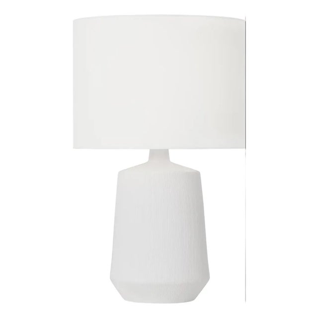 Hable by Visual Comfort Studio Hable Panola Table Lamp in Matte White Ceramic For Sale