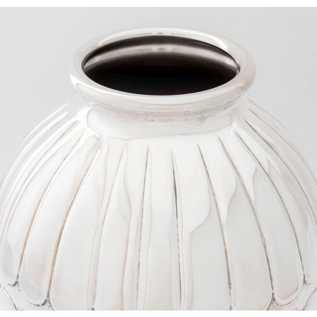 Mid 20th Century Italian Handmade Silver Globular Vase For Sale - Image 5 of 8