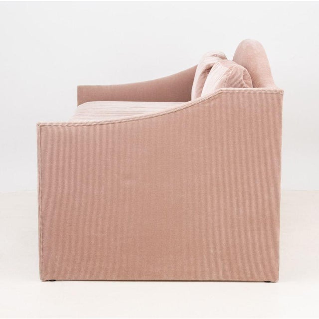 Textile Blush Pink Ribbed Velvet Upholstered Daybed For Sale - Image 7 of 8