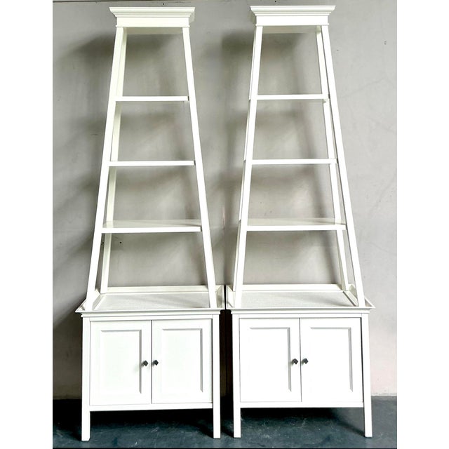 Vintage Regency Lacquered Stacked Etagere - A Pair For Sale In West Palm - Image 6 of 12