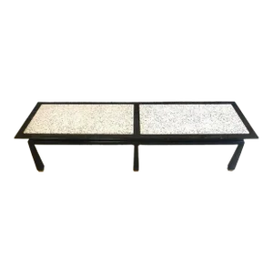 Mid-Century Black Lacquer and Terrazzo Coffee Table/Bench Attributed to Harvey Probber