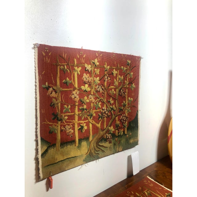 Recreated handwoven 100% wool tapestry fragment featuring the tree of life. Right facing. Tapestry fragments are great for...