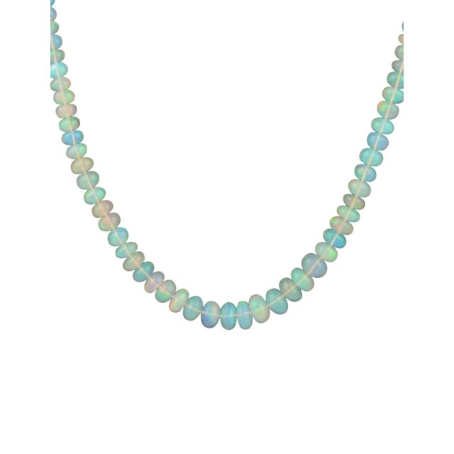 Natural 100Ct Ethiopian Opal Bead Single Strand Necklace 5 to 9MM , Silver ClaspEthiopian Beads 18 Inch Long 1 layers of...