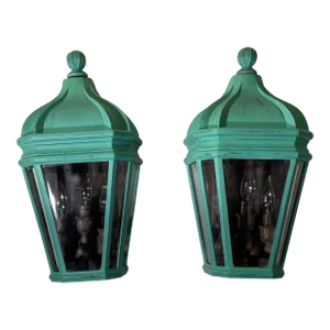 Pair of Powder Coated Aluminium Wall Lantern