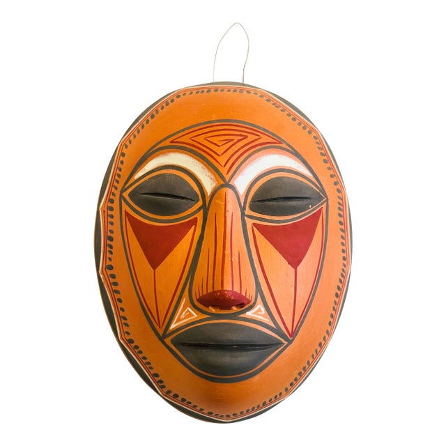 Vintage Terra Cotta Mask Wall Hanging For Sale