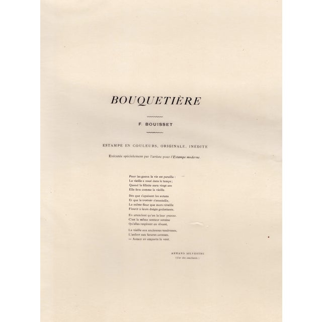 Firmin Bouisset, Bouquetière, 1899, Original Lithograph For Sale - Image 7 of 10