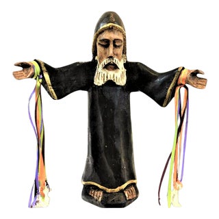 Santo Figure of Saint Charbel Hand Carved in Mexico by Jorge Morales Europa - Early 21st Century For Sale