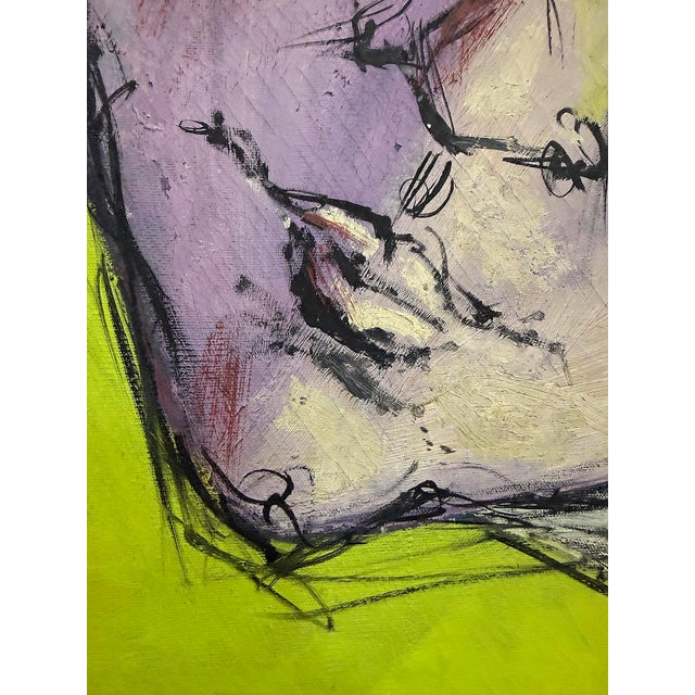 Mid-Century Modern Mid-Century Modern Abstract Portrait Painting Signed Francis '60 For Sale - Image 3 of 8