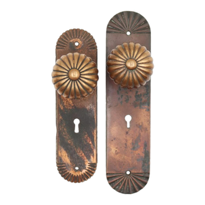 Vintage Fluted Bronze Passage Door Knob Set