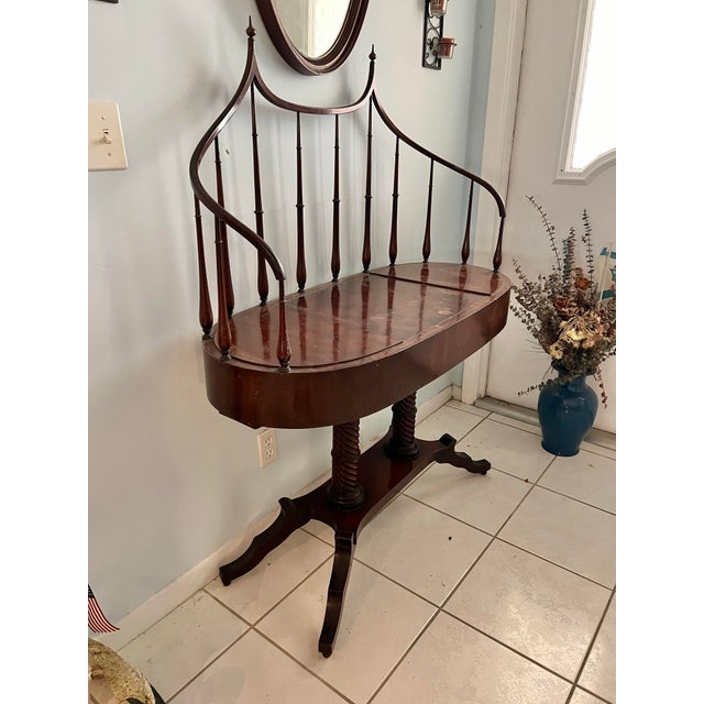 Vintage Double Planter Console Table With Spindle Back For Sale - Image 4 of 6