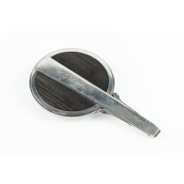 Georg Jensen Sterling Silver and Ebony Hand Mirror No. 224 by Harald Nielsen, Denmark C. 1930 For Sale - Image 9 of 13