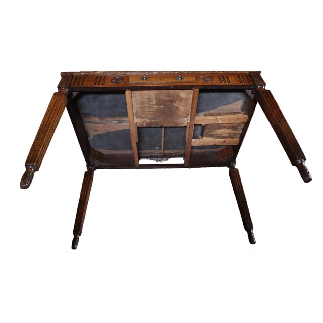 Ornate 19th Century French Library Table With Brass Hardware For Sale - Image 12 of 14