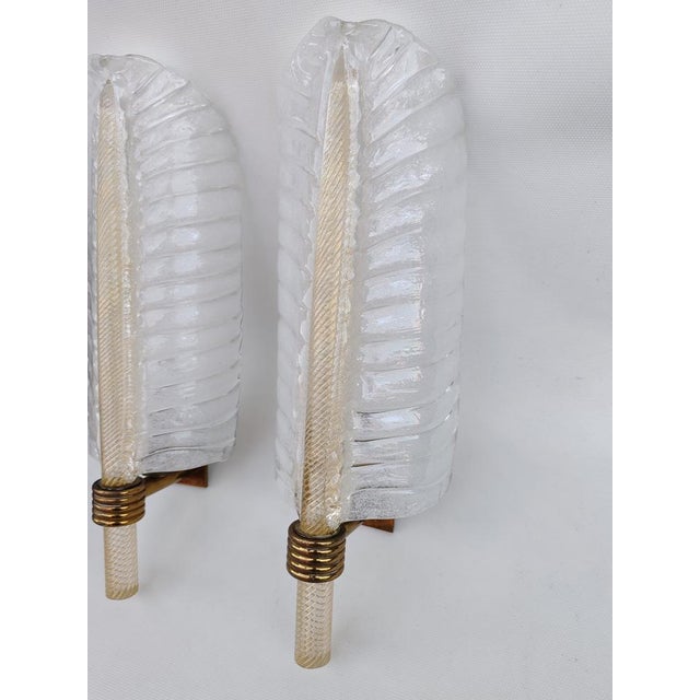 Murano Glass Wall Lights from Barovier & Toso, 1950s, Set of 2 For Sale - Image 10 of 11