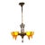 1930s 5 Light Spanish Revival With Amber Orange Glass Shades With Original Finish For Sale