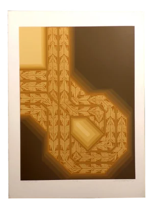 1980s "Passage III" Abstract Geometric Serigraph Silkscreen by David Kroos