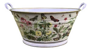 Vintage English Footbath With 1990's Susan Carson Decoupage