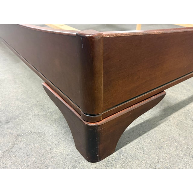 Brown Queen Size Shermag Louis Philippe Sleigh Bed Frame For Sale - Image 8 of 12