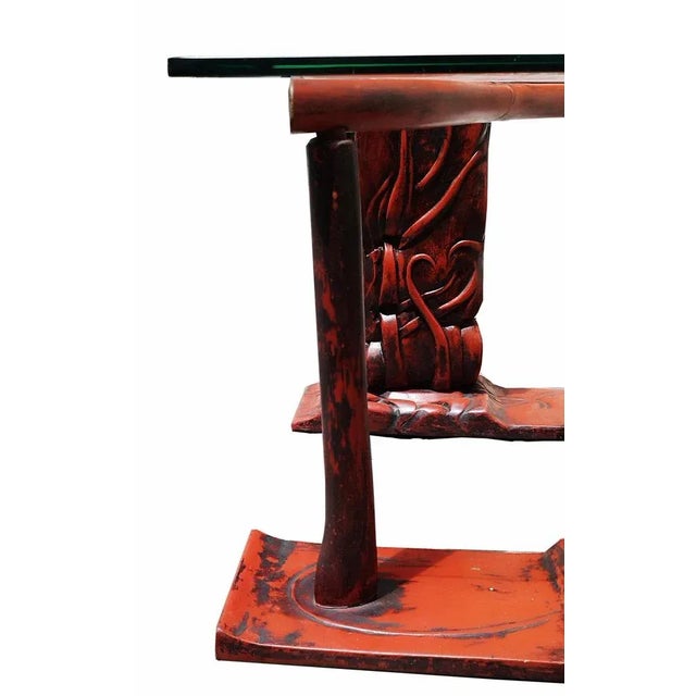 Lacquered Wood and Glass Coffee Table, Italy, 1960s For Sale - Image 6 of 9