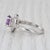 Metal 0.84ctw Oval Amethyst Diamond Halo Ring 14k White Gold Size 6.5 For Sale - Image 7 of 8