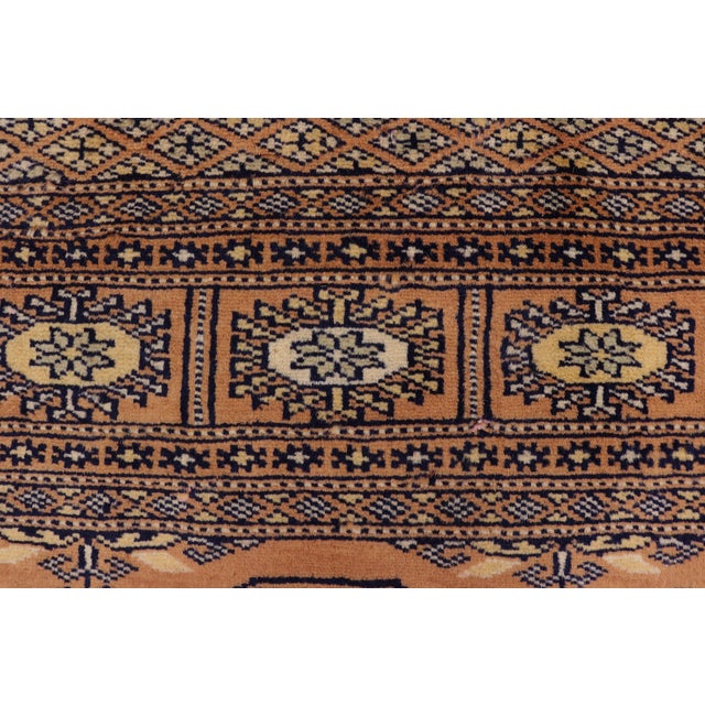 1990s Rustic Bokhara Brown/Beige Hand Knotted Wool Rug For Sale - Image 5 of 9