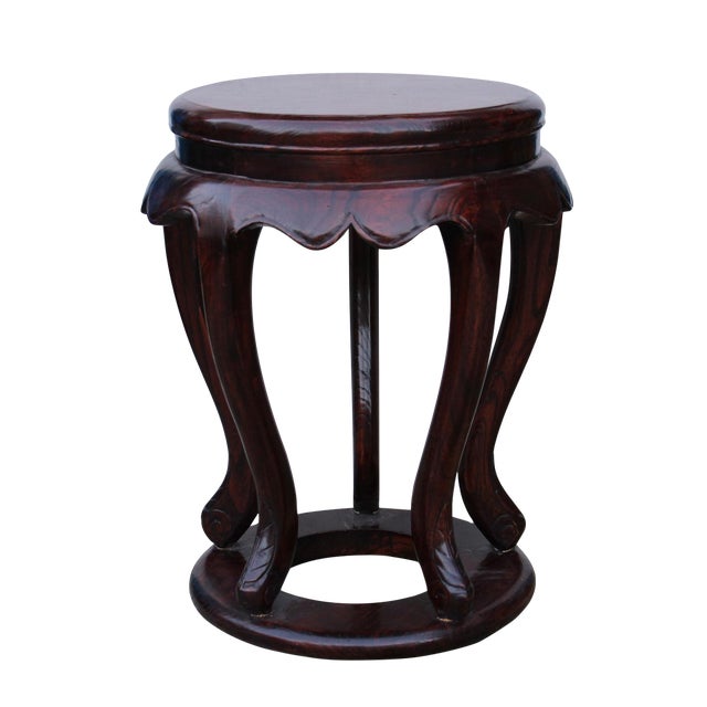 Chinese Traditional Wood Drum Stool Chairish