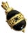 Gold Tone / Black Stone Victorian-Style Pendant For Sale