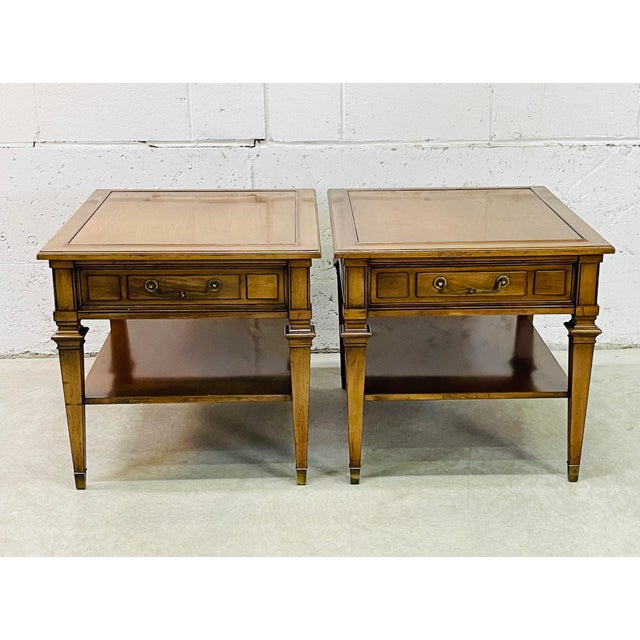 Mid-Century Modern Vintage 1960s End Tables With Drawers, Pair For Sale - Image 3 of 10
