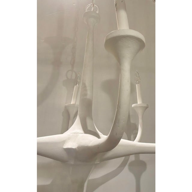 Currey & Company Modern White Wrought Iron Albion Chandelier For Sale In Atlanta - Image 6 of 6