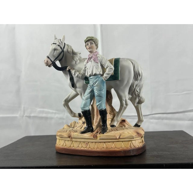 Colorful Biscuit Figurine, 1920s For Sale - Image 4 of 12