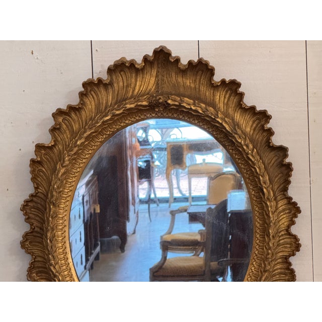 Traditional Continental Oval Mirror in an Ornate Gilt Gesso Frame For Sale - Image 3 of 7