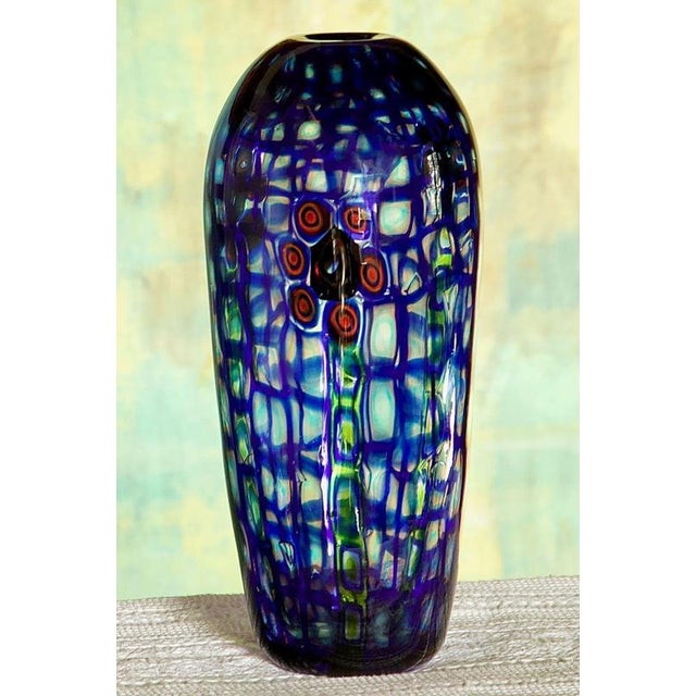 Glass Vintage Murano Glass Vase with Murrine Romane by Carlo Scarpa, 1980 For Sale - Image 7 of 18