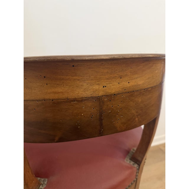 Brown Vintage French Desk Chair, 1930s For Sale - Image 8 of 12